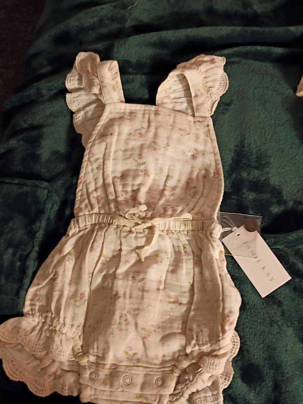 Jamie Kay Cream Floral Ruffle Romper